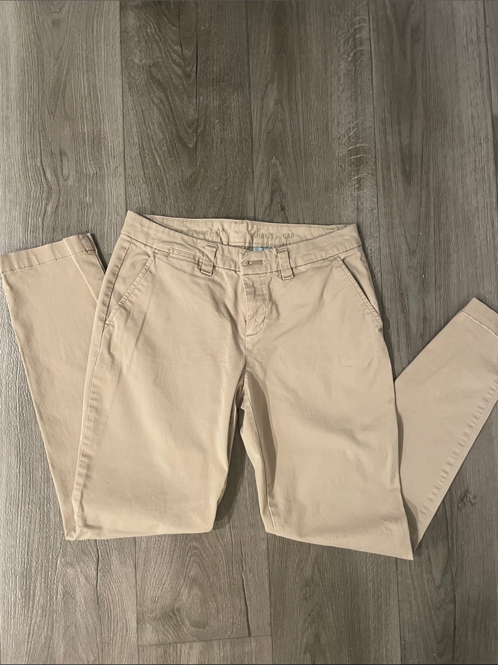 GAP Straight Leg Pants in Light Beige